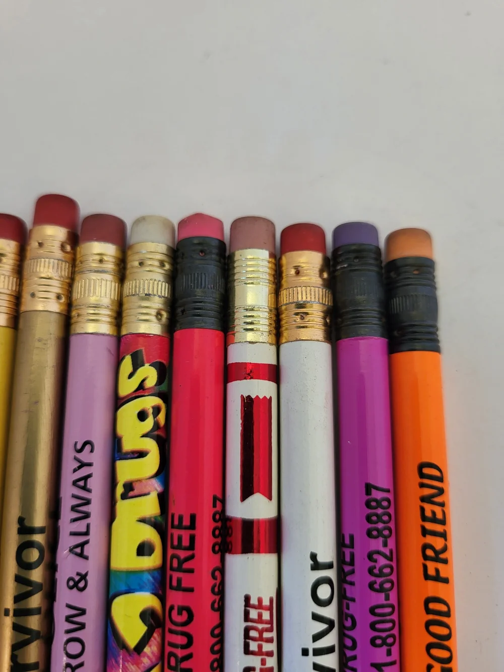 Lot/9 1990s SAY NO TO DRUGS Campaign Pencils